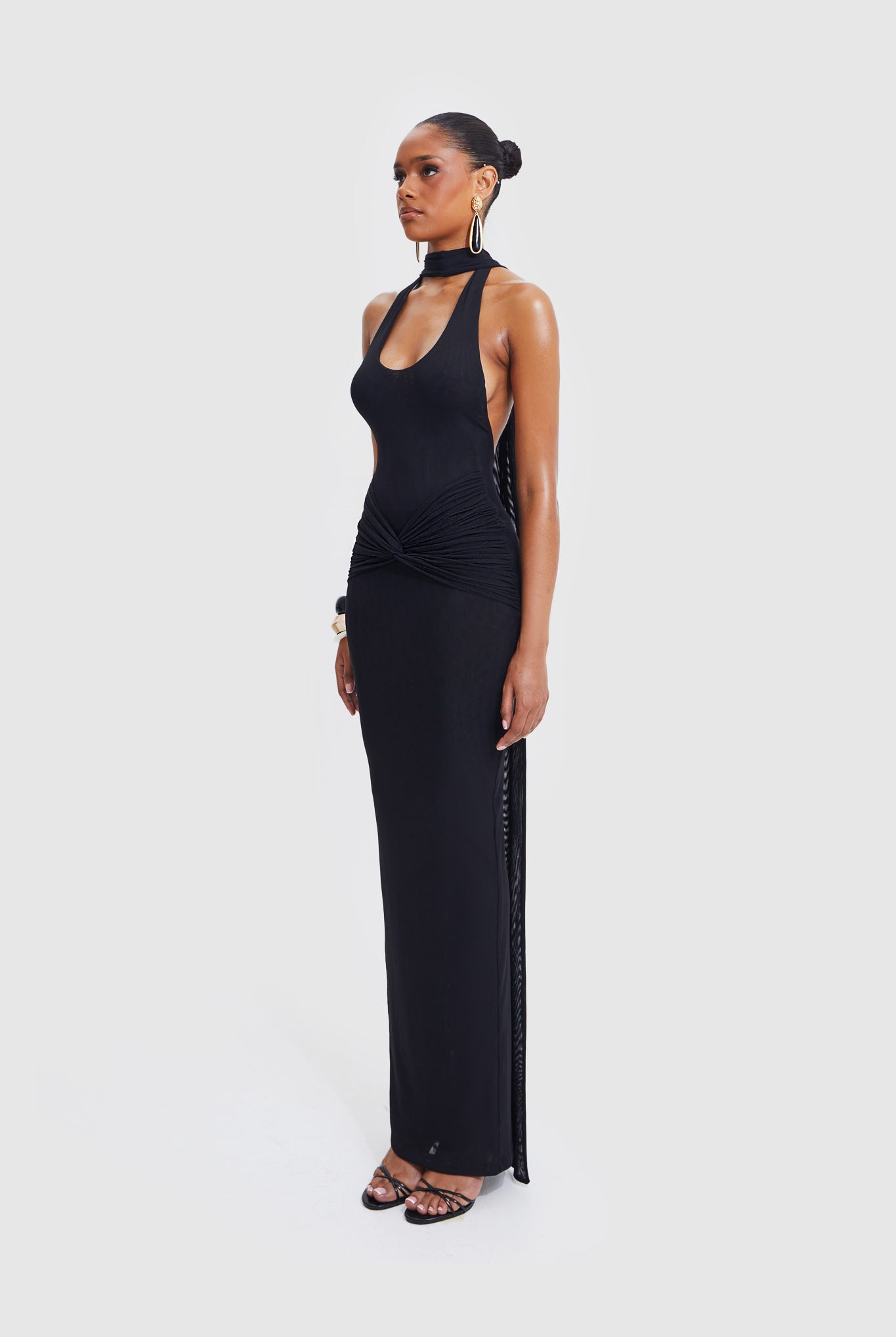 Naomi Open Back Dress - Black