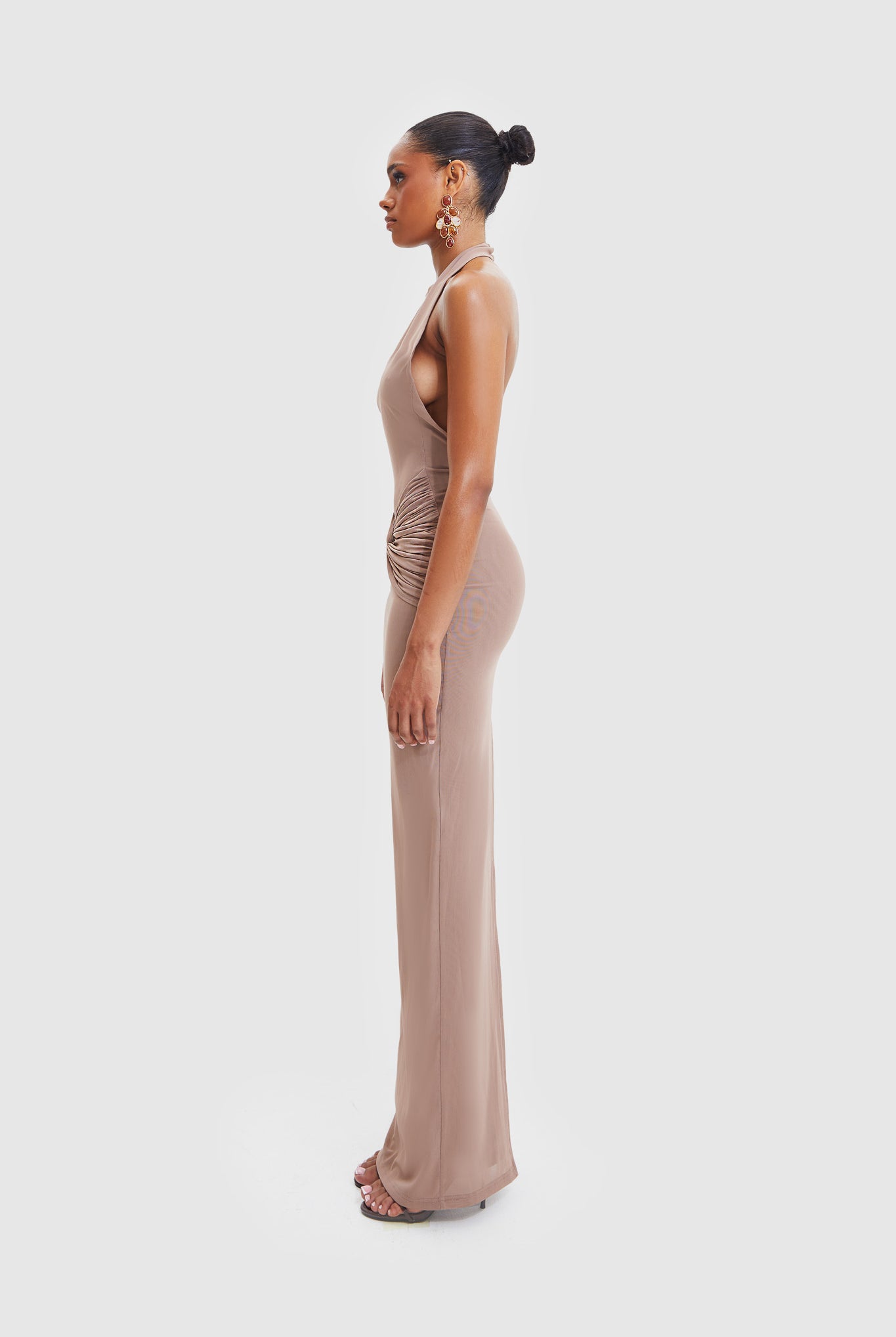 Naomi Open Back Dress - Burnt Sugar