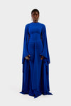 Aluya Mesh Draped Cape - Sapphire