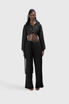 Curve Cropped Hoodie - Black