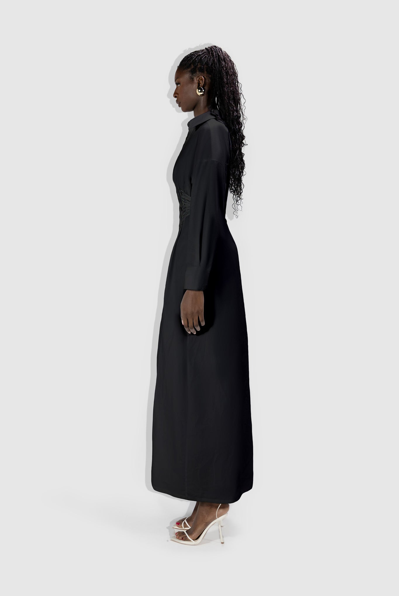 Corset Maxi Shirt - Black