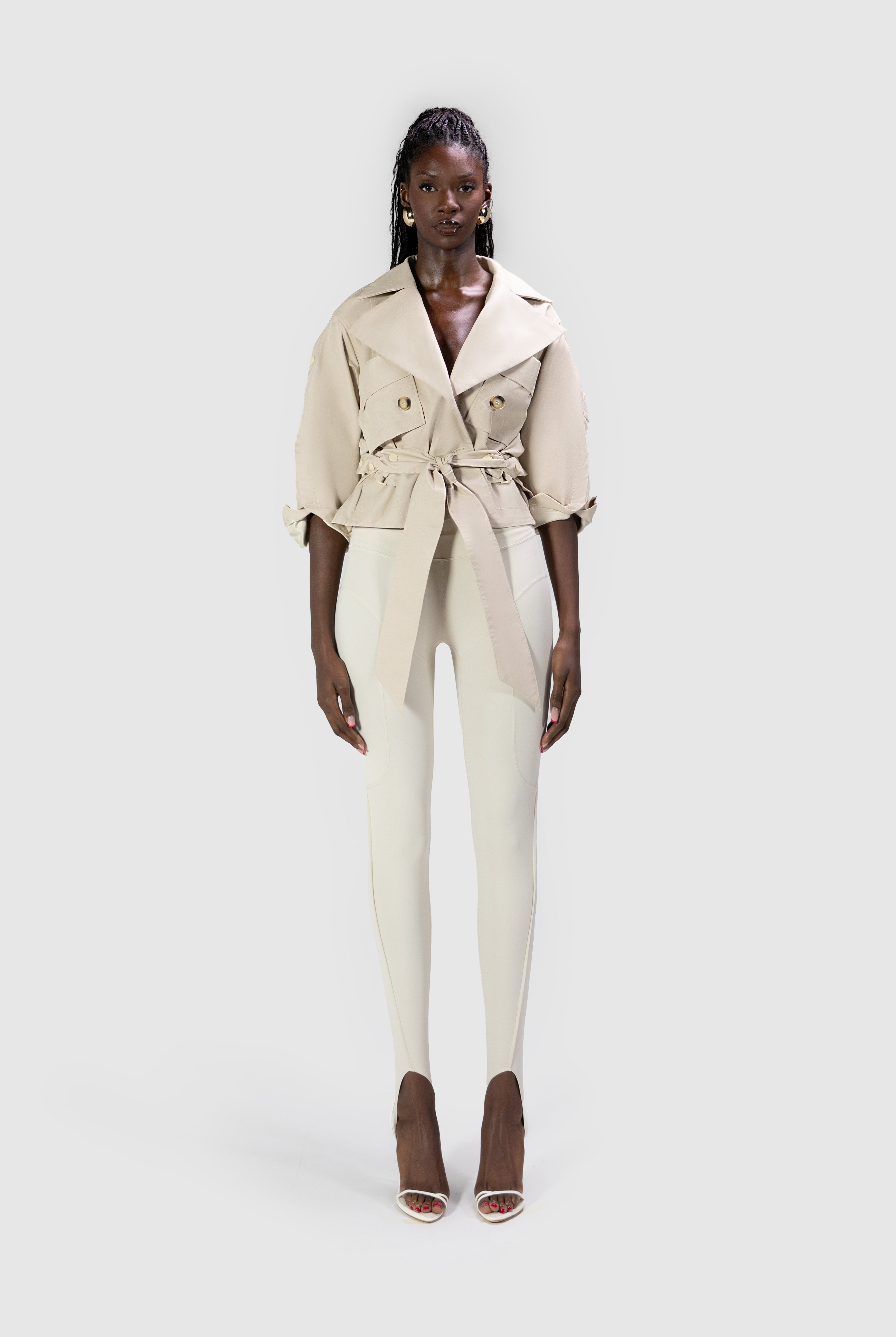 Cropped Tech Mac Jacket - Trench