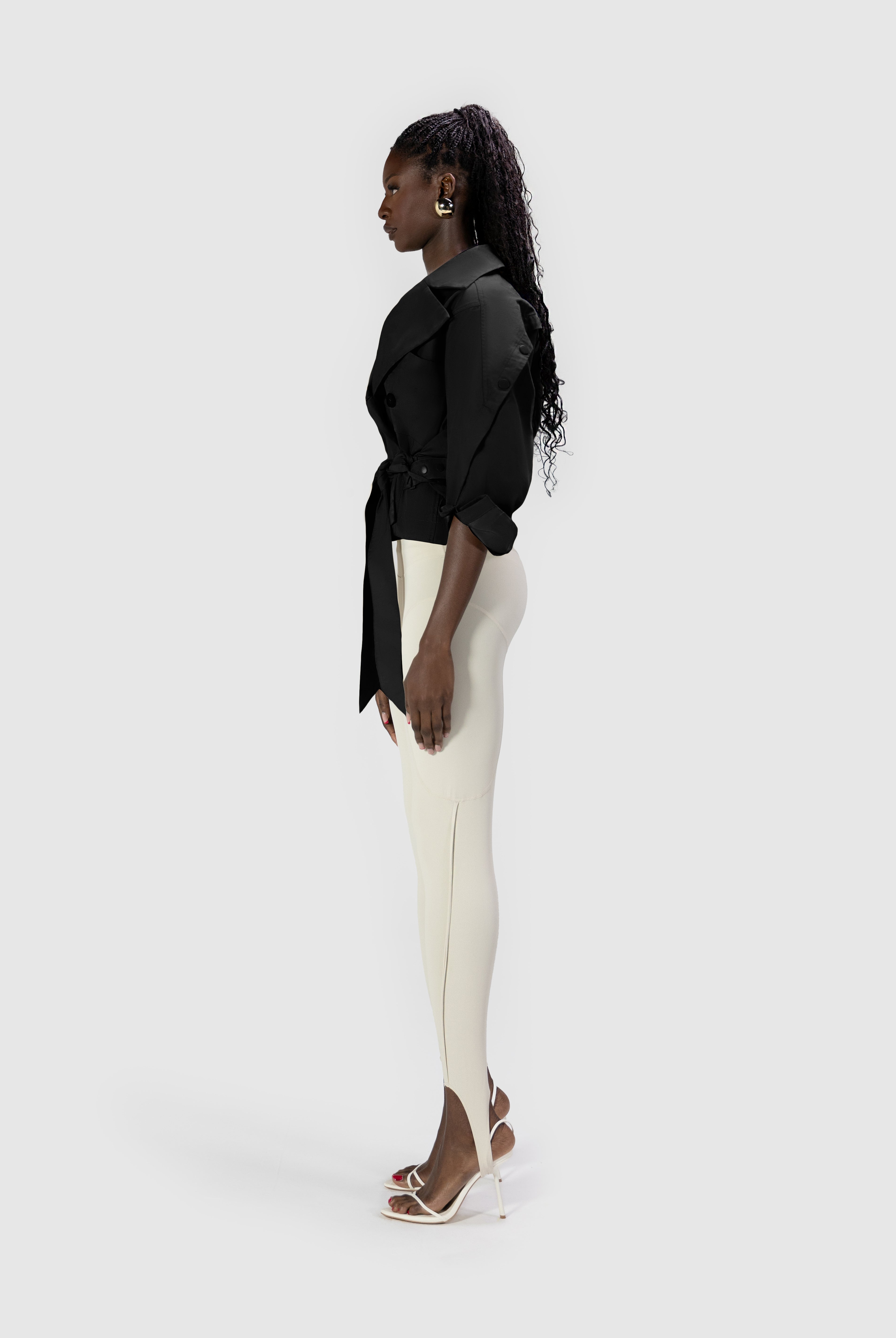 Cropped Tech Mac Jacket - Black