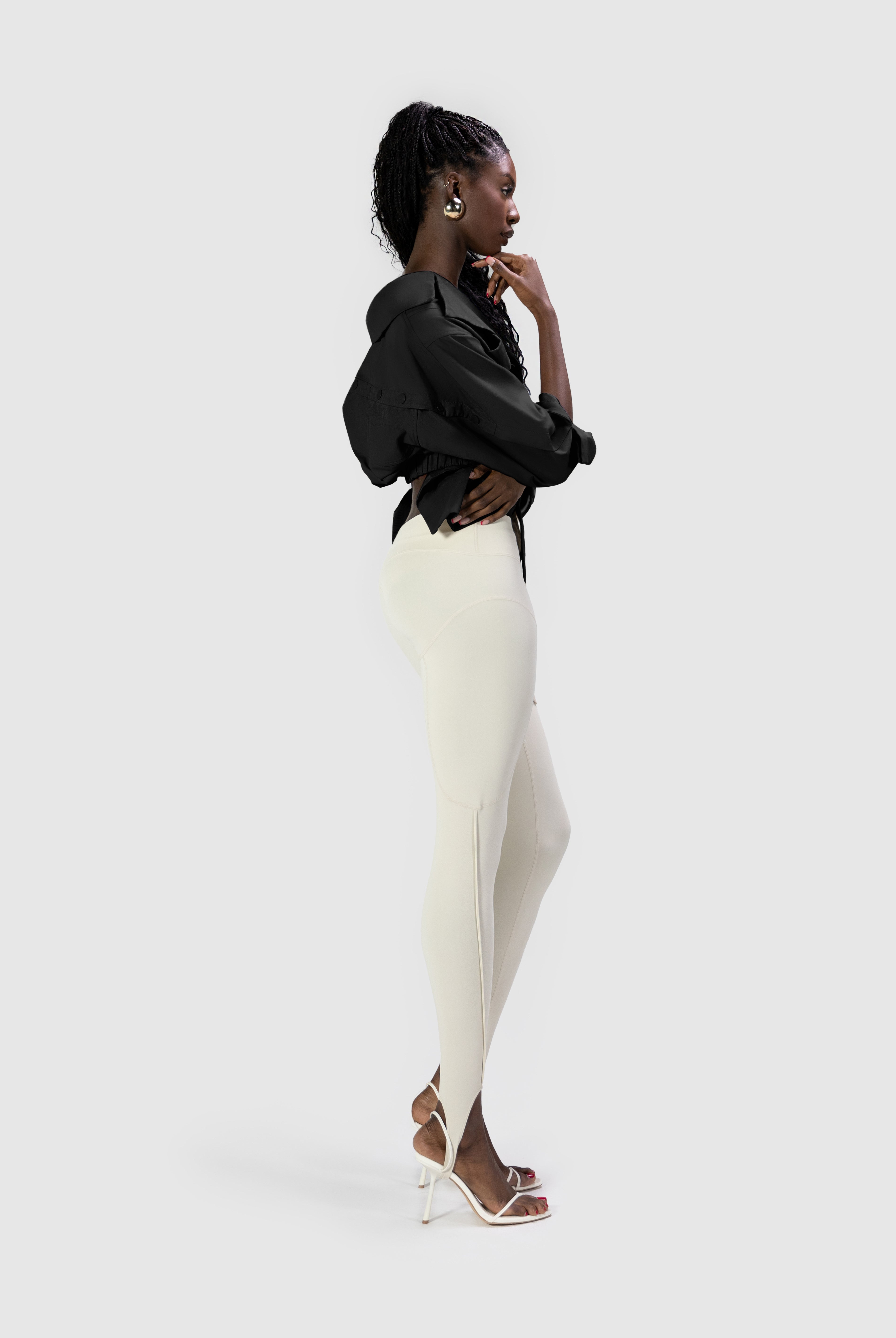 Cropped Tech Mac Jacket - Black