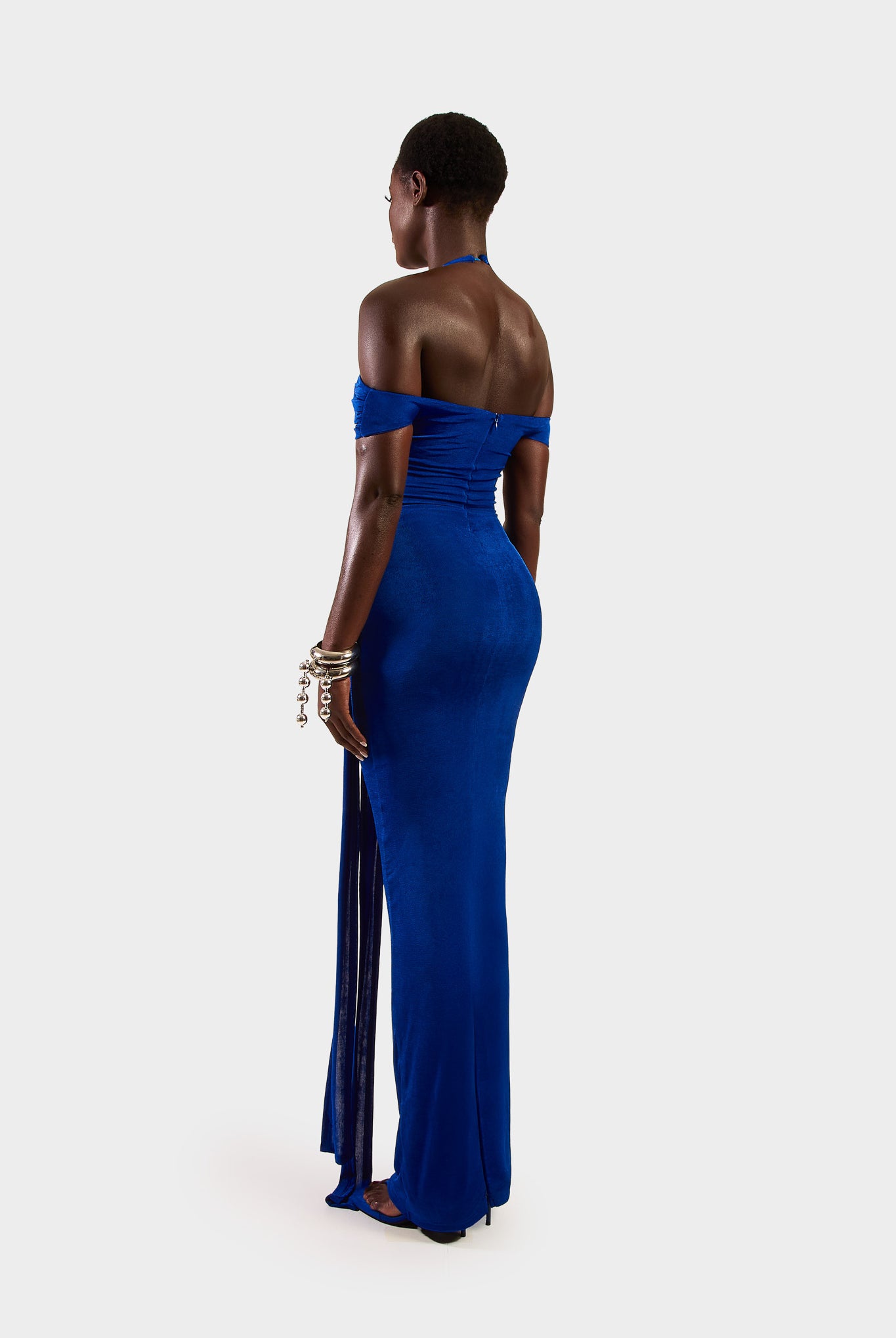 Cut Out Halter Dress - Sapphire