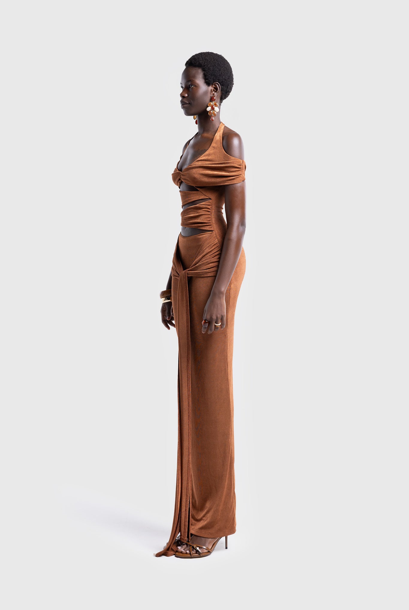 Cut Out Halter Maxi - Spiced Latte