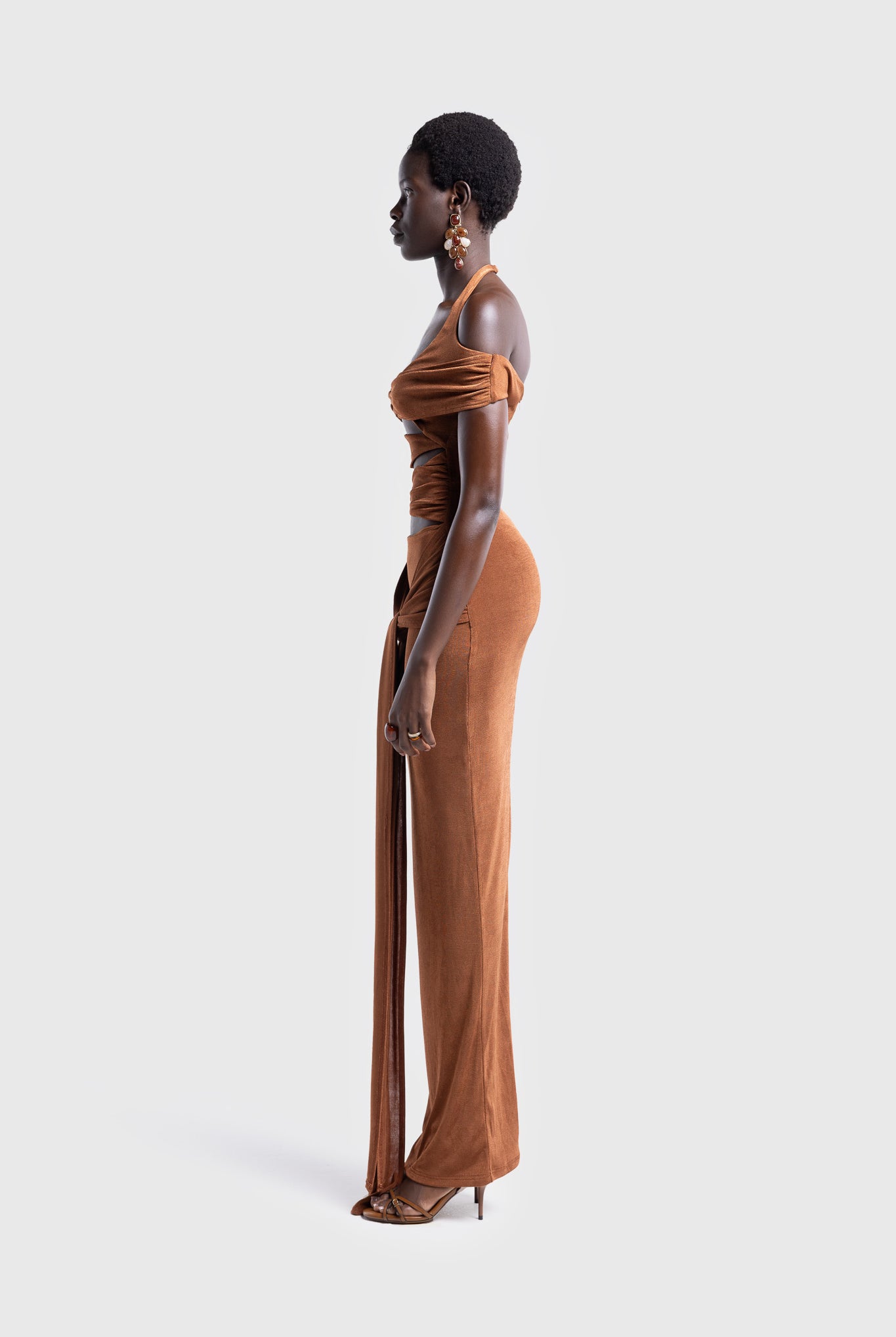 Cut Out Halter Maxi - Spiced Latte