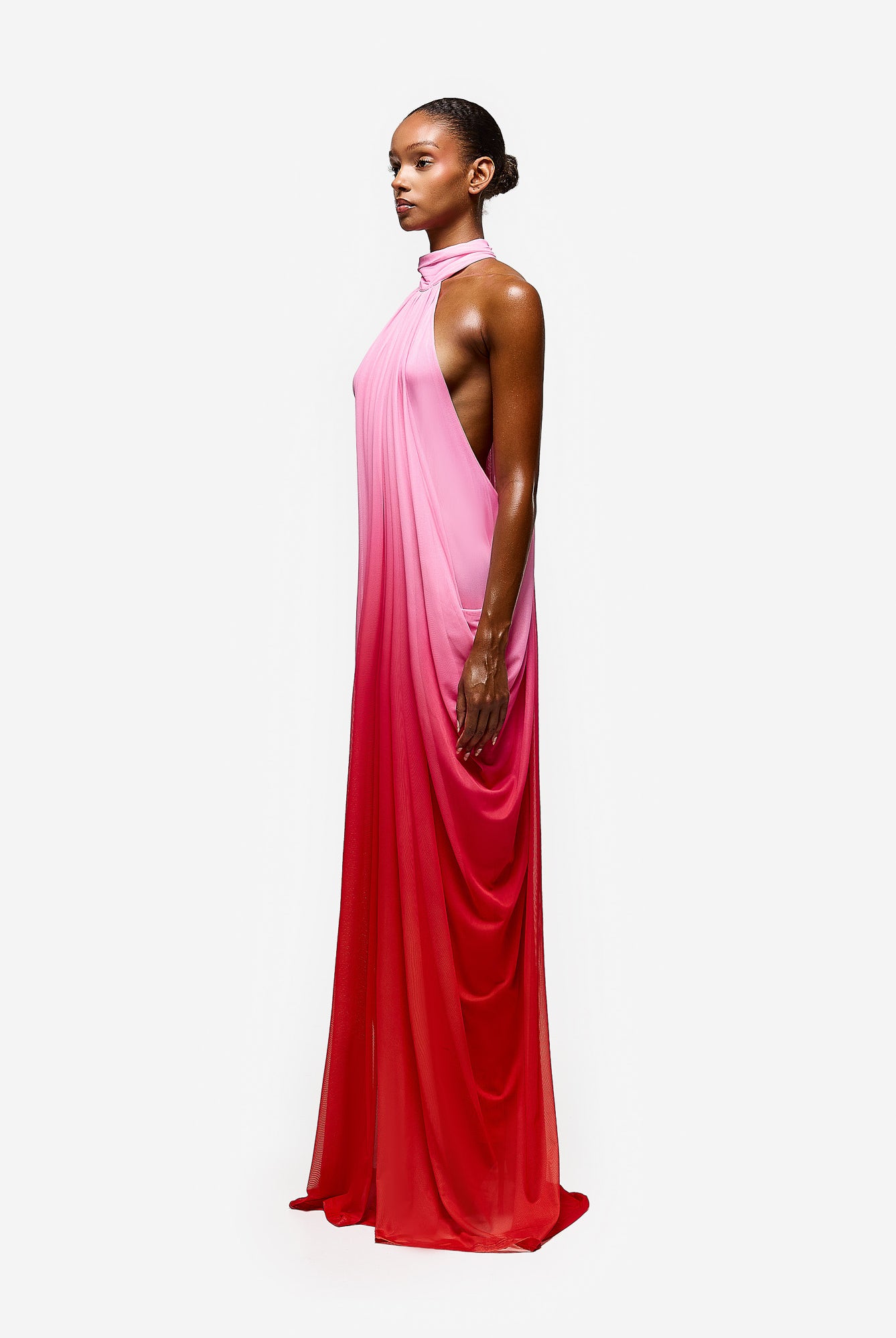 Draped Waterfall Maxi - Flamingo