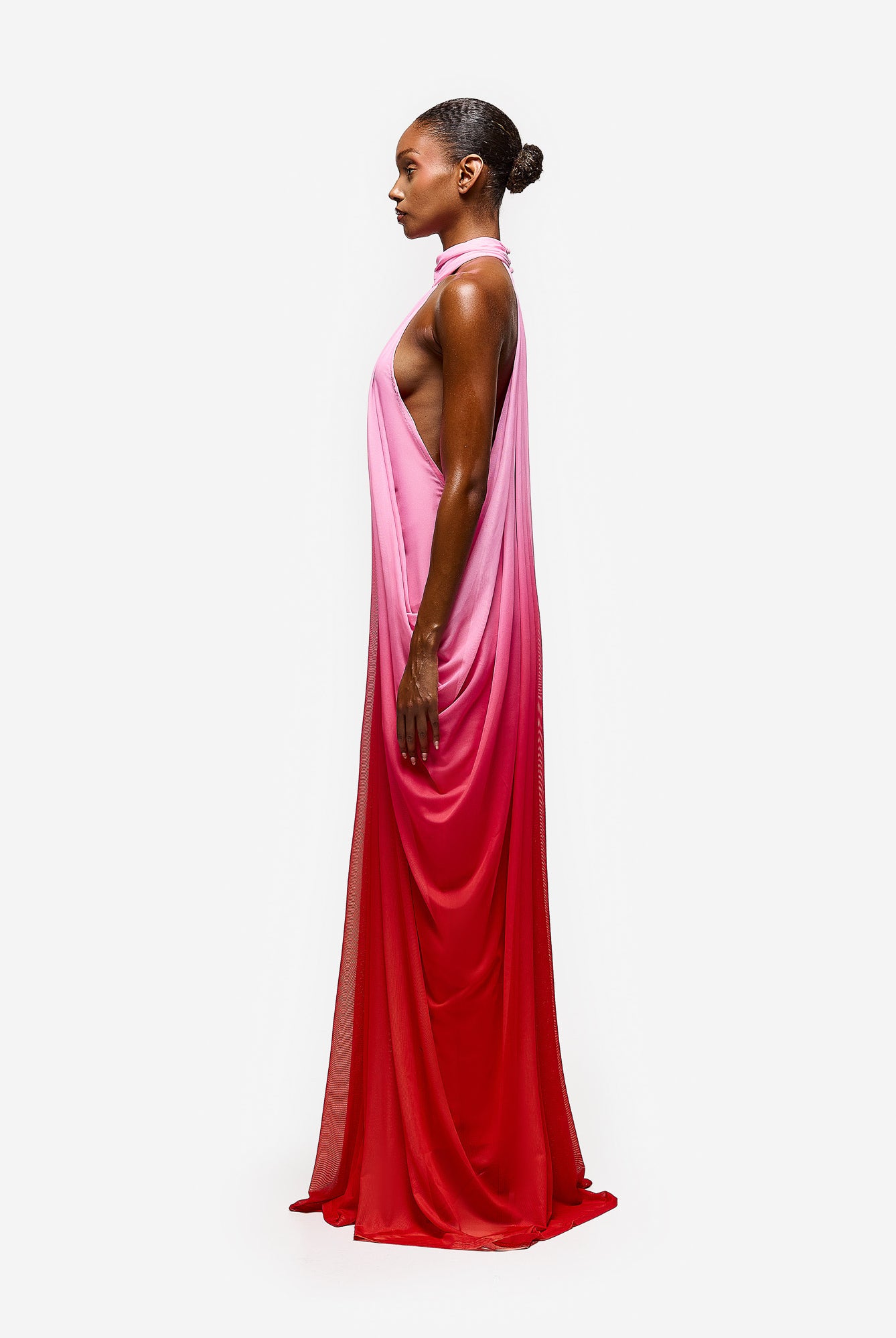 Draped Waterfall Maxi - Flamingo