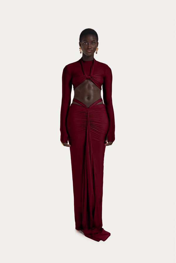 Kesh Long Sleeve Crop - Fine Wine