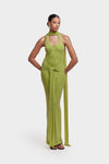 Naomi Low Back Dress - Lime Green