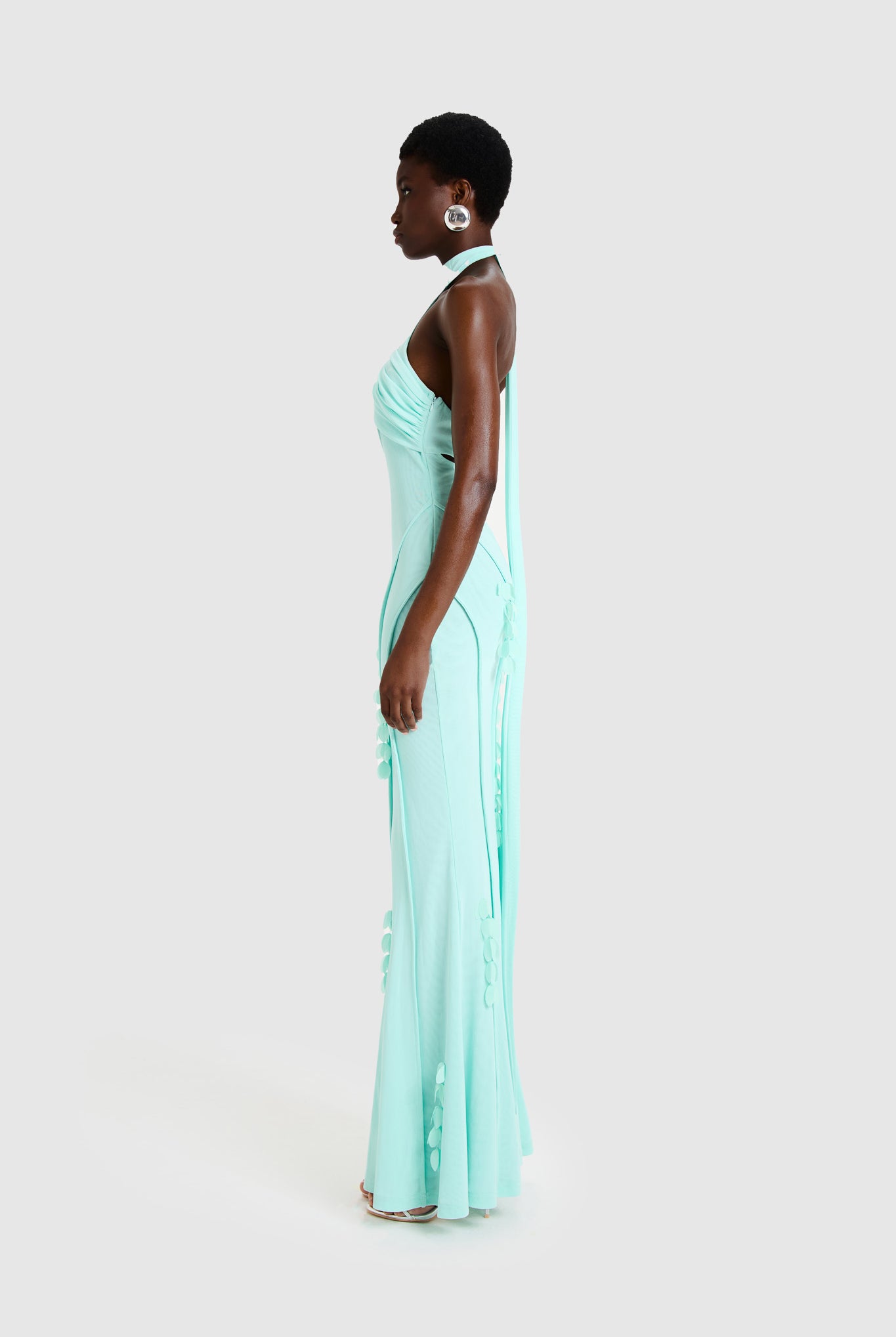 Petal Halter Maxi - Soft Lagoon