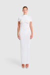 Twisted Rope T Shirt Dress - White