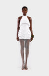 Ruffle Tassel Dress - White