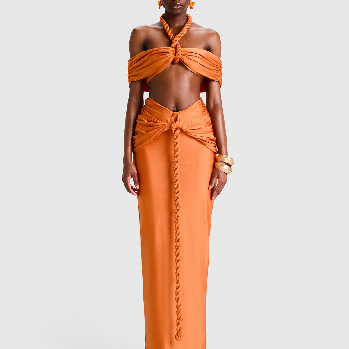 Twisted Rope Cropped Top - Papaya BBXBRAND Twisted Rope Cropped Top - Papaya BBXBRAND