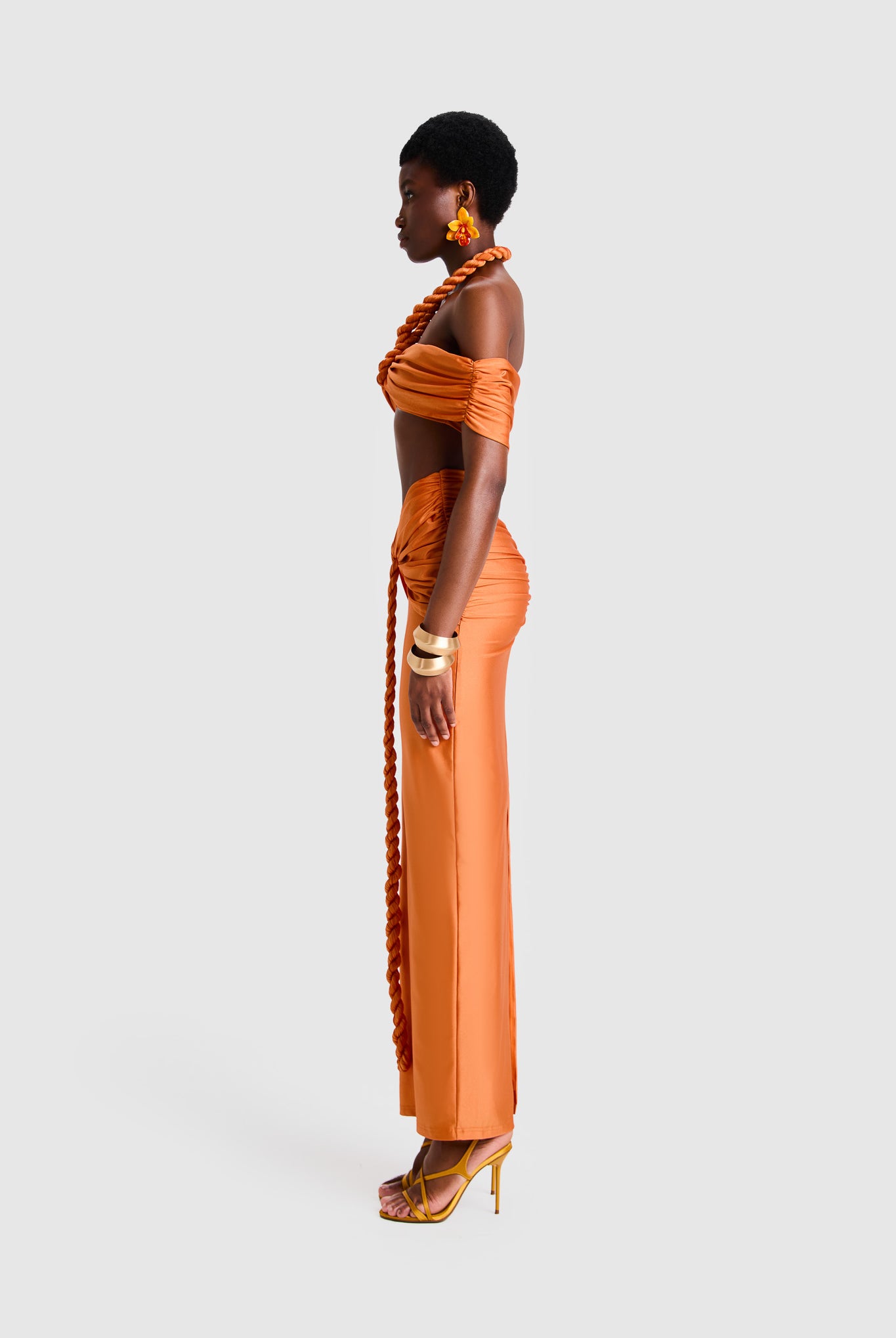 Twisted Rope Skirt - Papaya