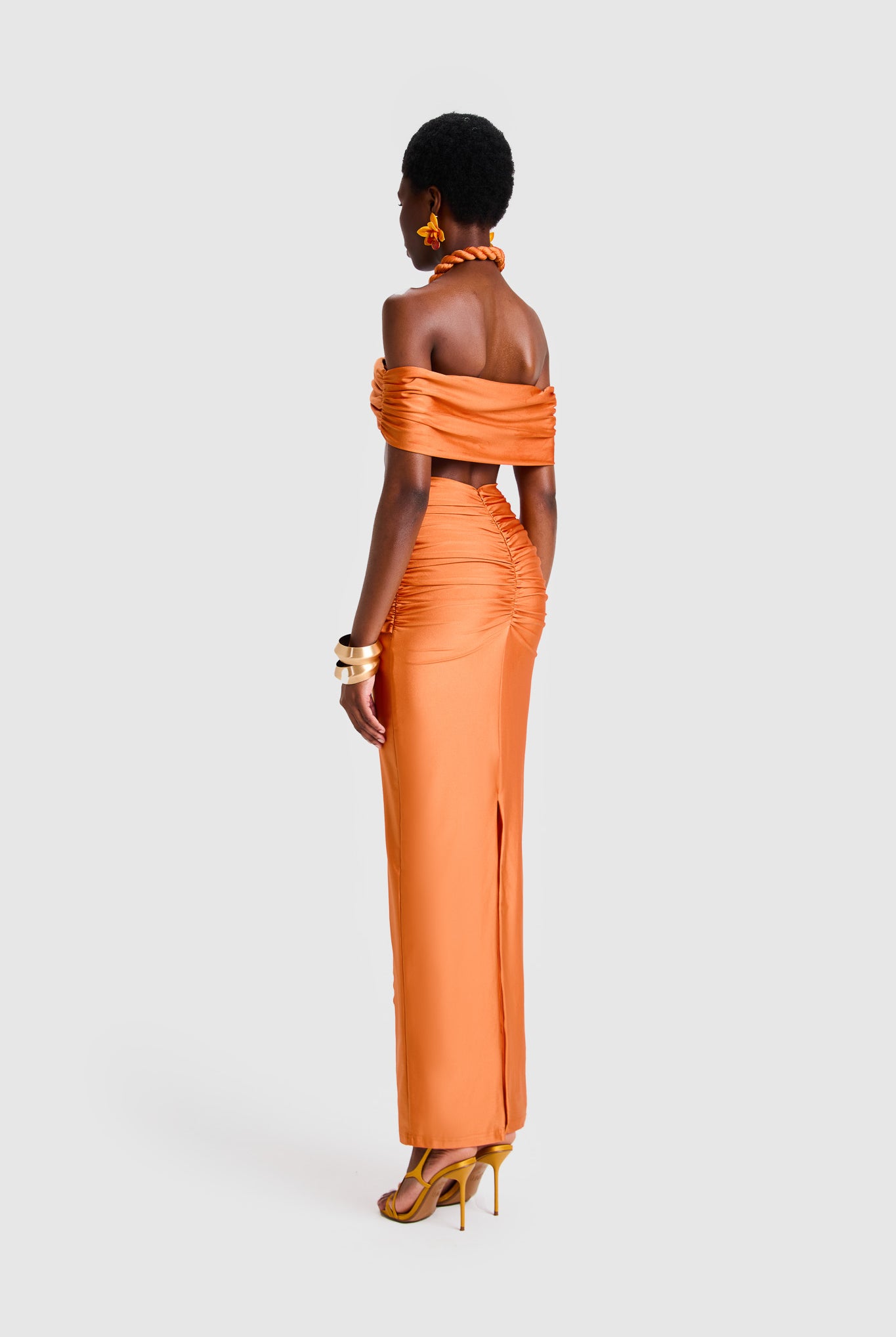 Twisted Rope Cropped Top - Papaya