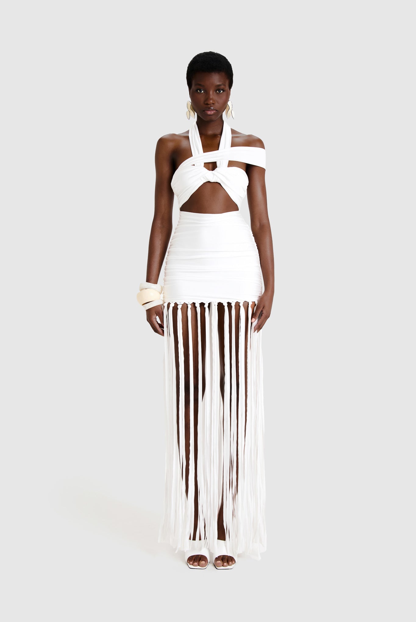 Kesh Tassel Dress - White