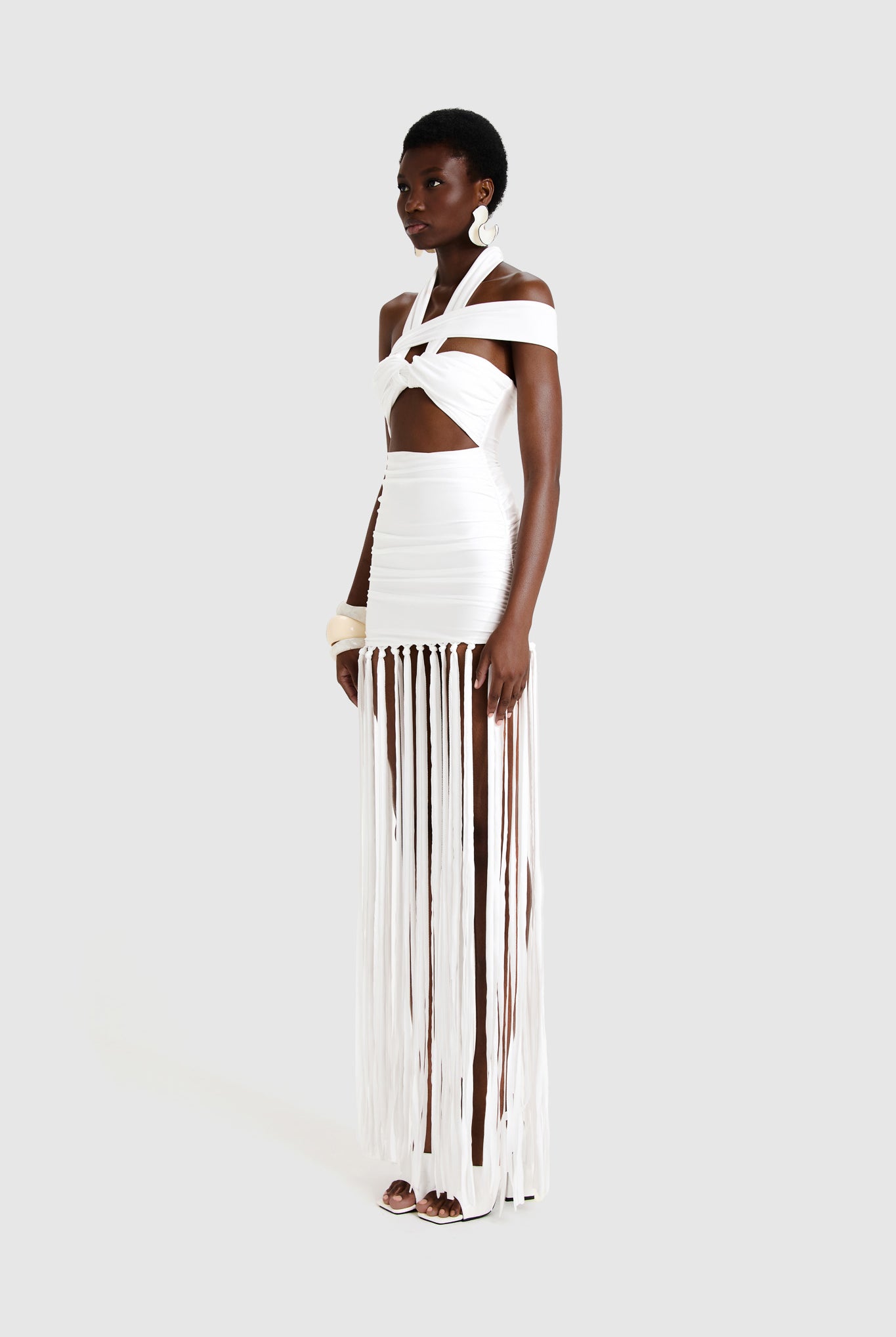 Kesh Tassel Dress - White