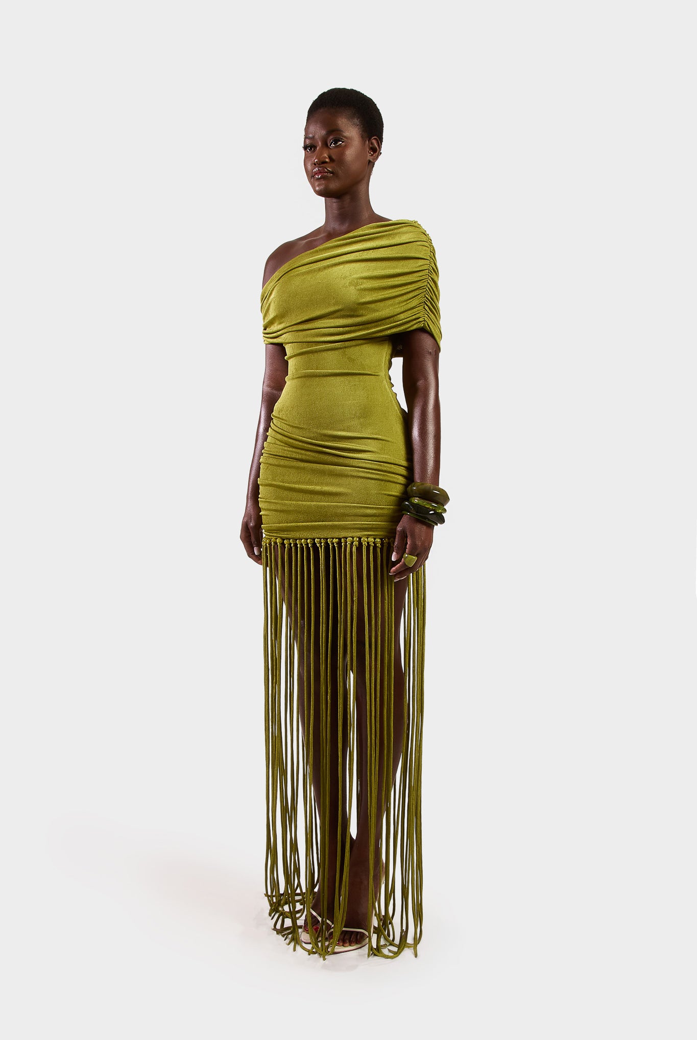 Verella Tassel Dress - Olive
