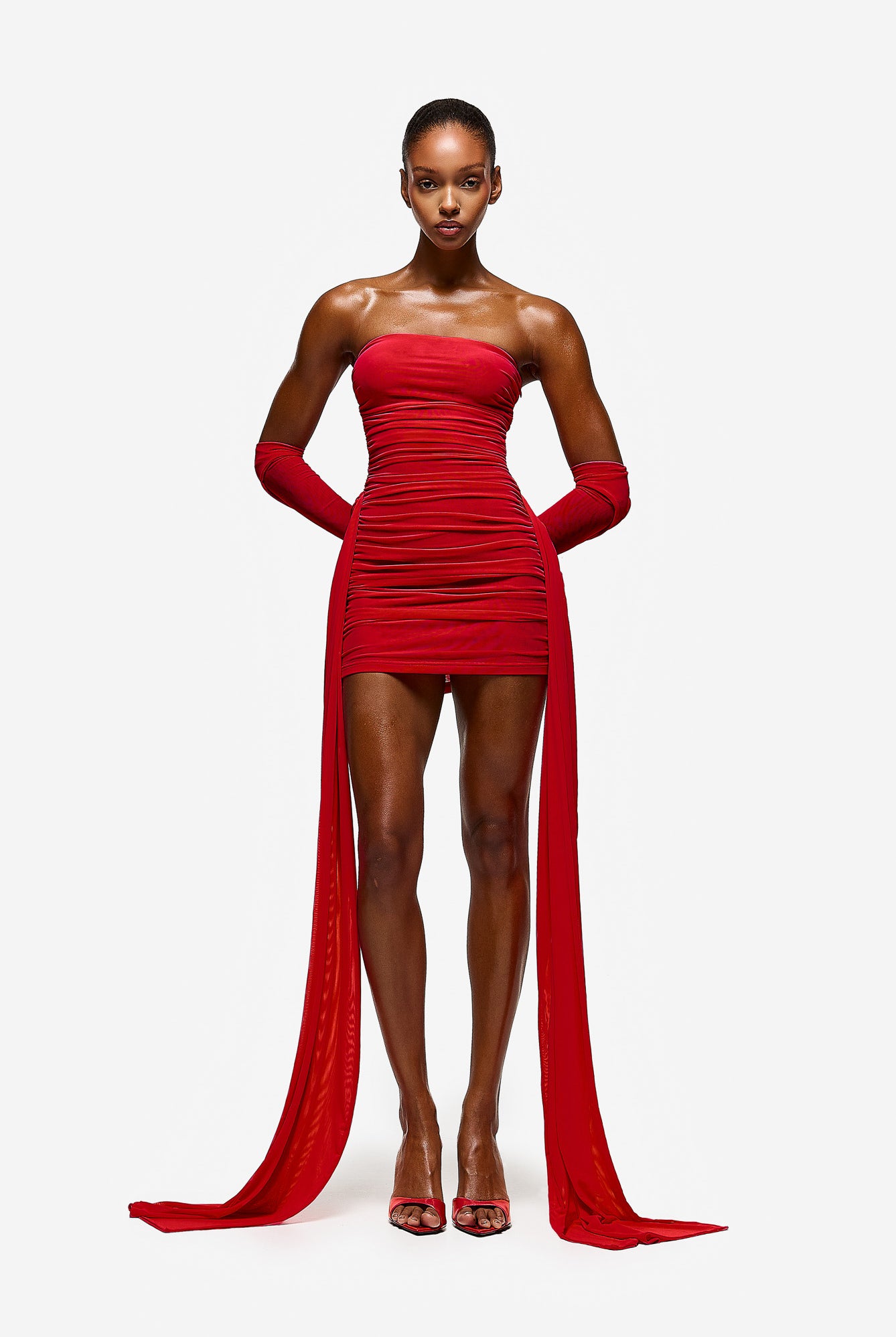 Zaya Ruched Mini - Pepper Red
