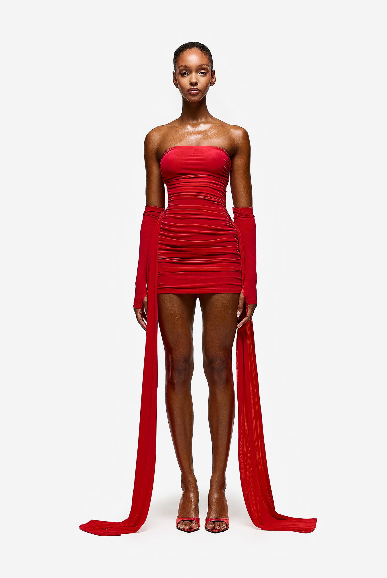 Zaya Ruched Mini - Pepper Red