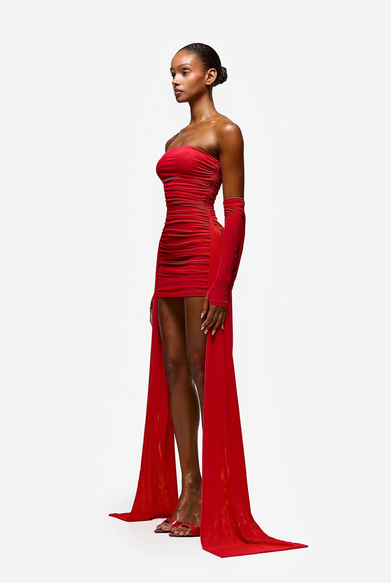 Zaya Ruched Mini - Pepper Red