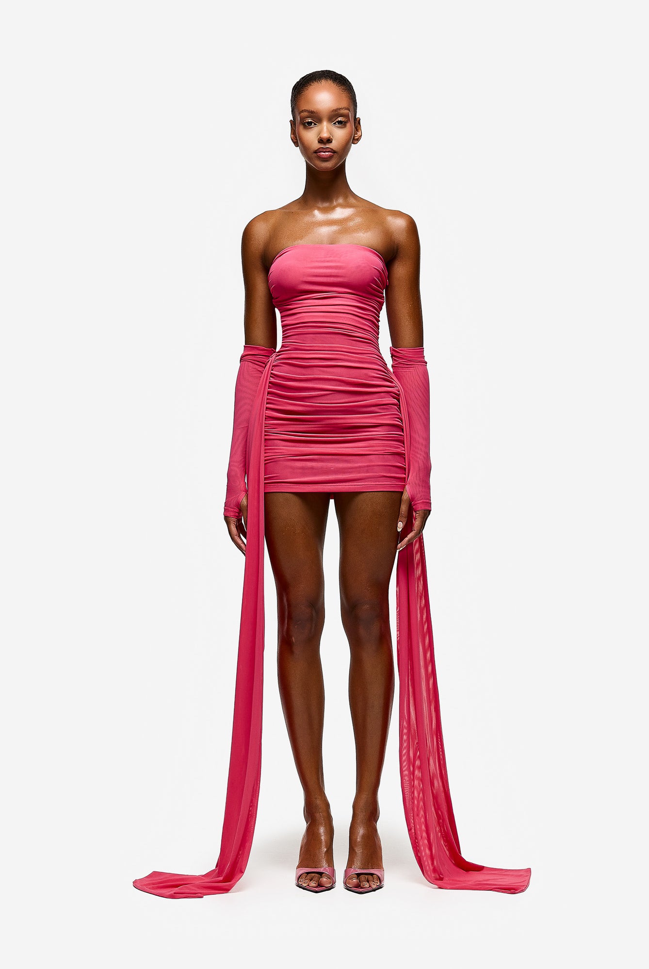 Zaya Ruched Mini - Pink Guava