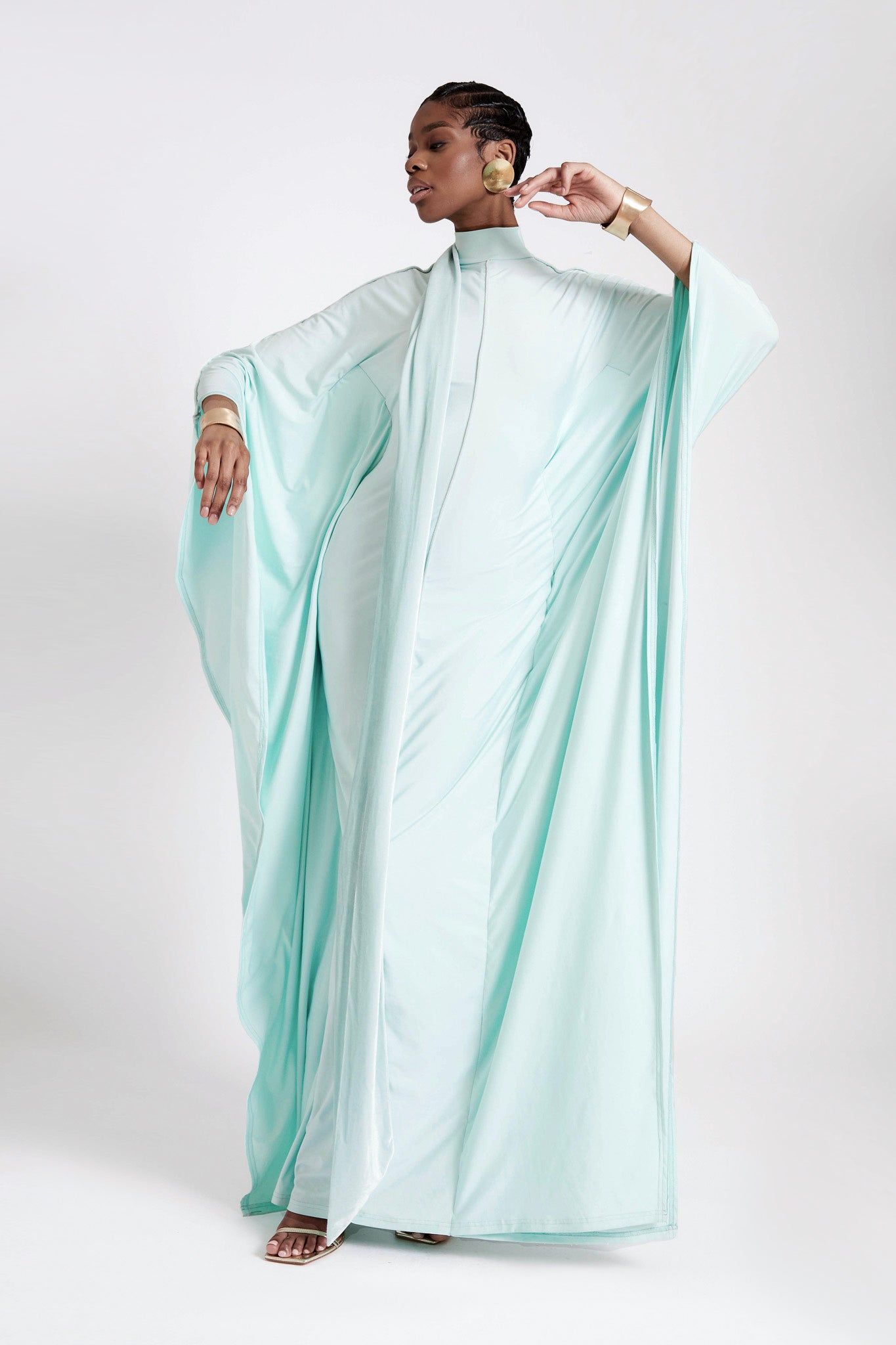 Jersey Batwing Gown - Frosty Mint