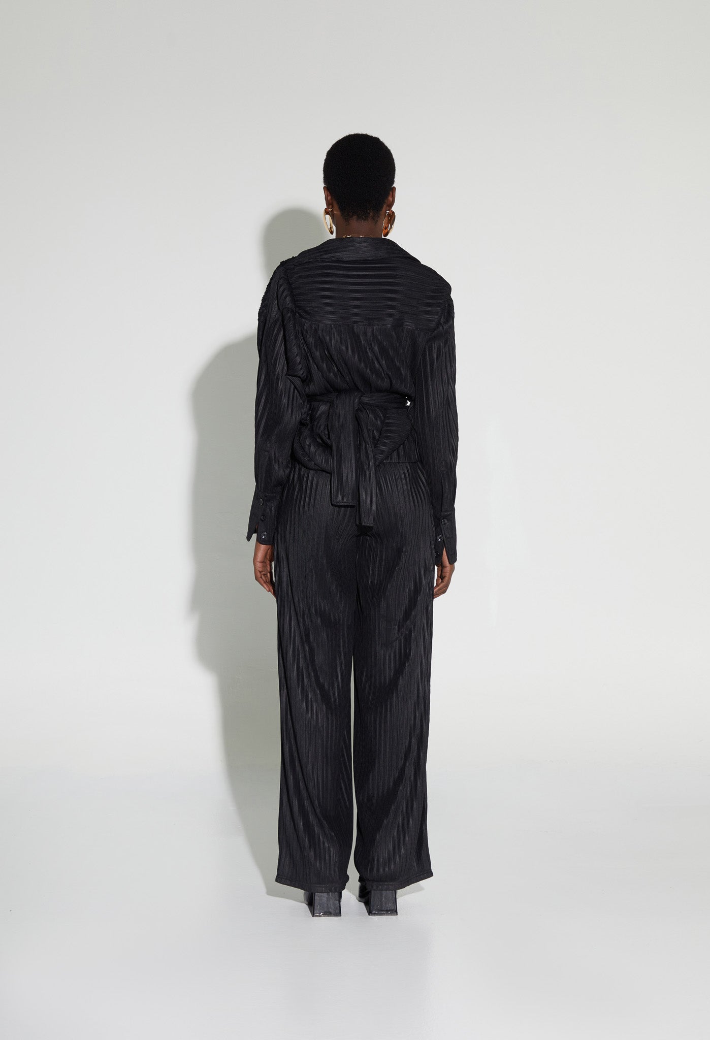 Crinkle Wide Pants - Panther