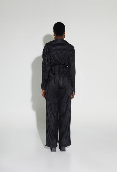 Crinkle Wide Pants - Panther