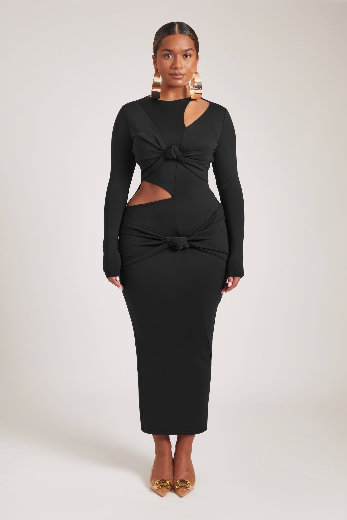 Cut-Out Knotted Dress - Panther