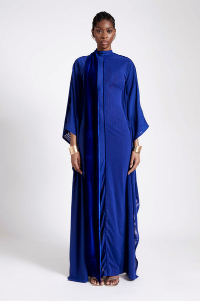 Mesh Batwing Gown - Sapphire