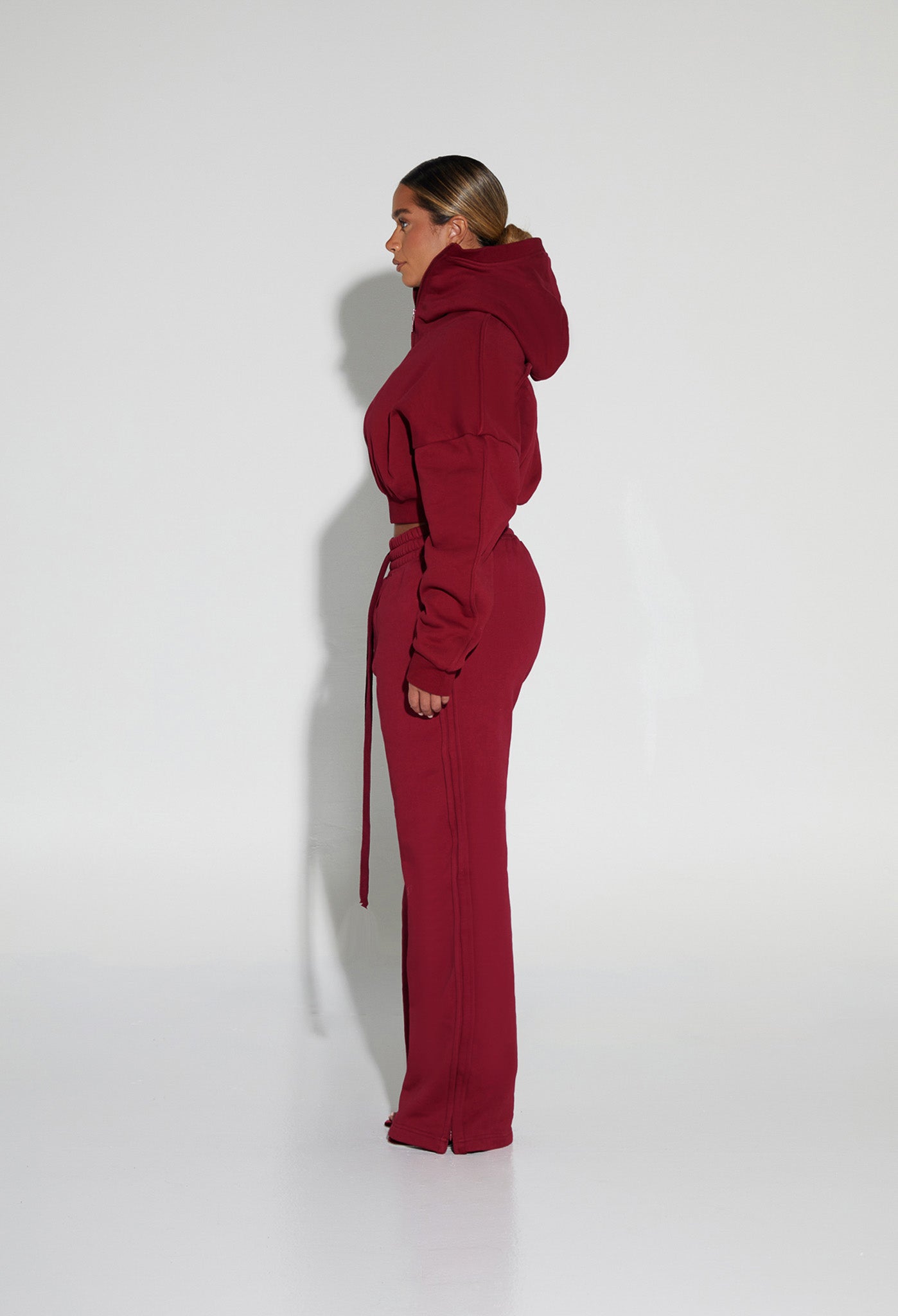 Cropped Zip-Up Hooded Jacket - Fine Wine – BBXBRAND