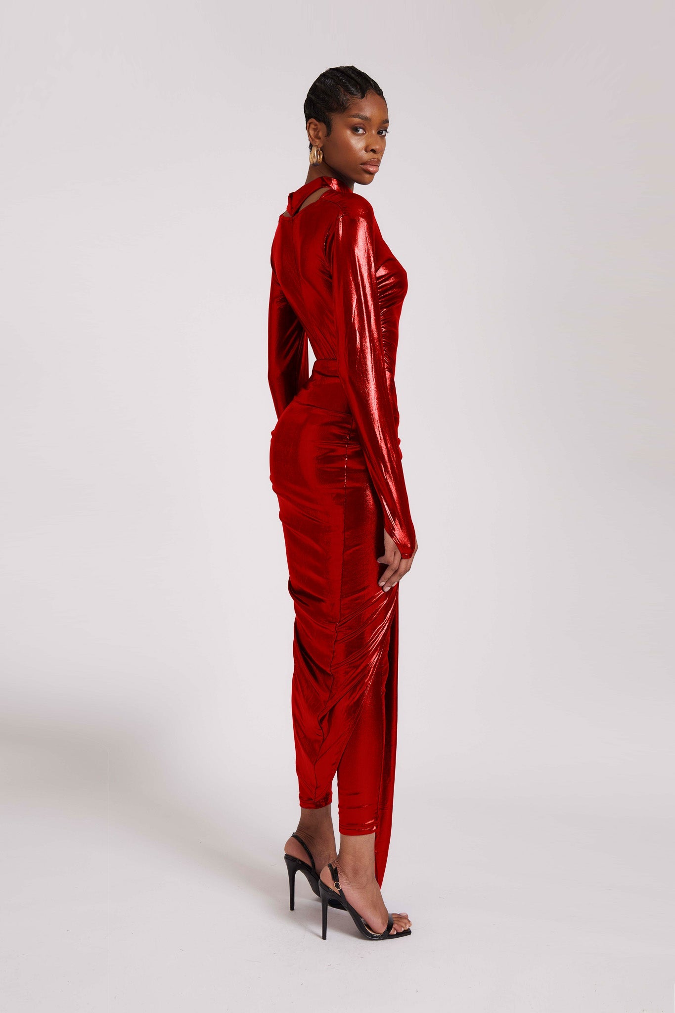 Coated Jersey Catsuit - Candy Cane