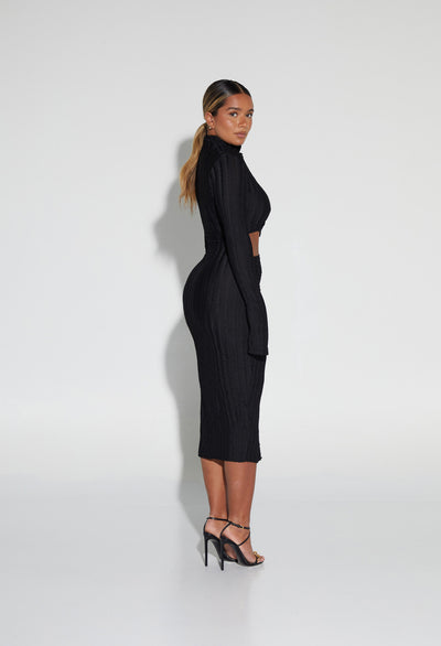 PRE ORDER Asymmetric Buttoned Midi - Panther