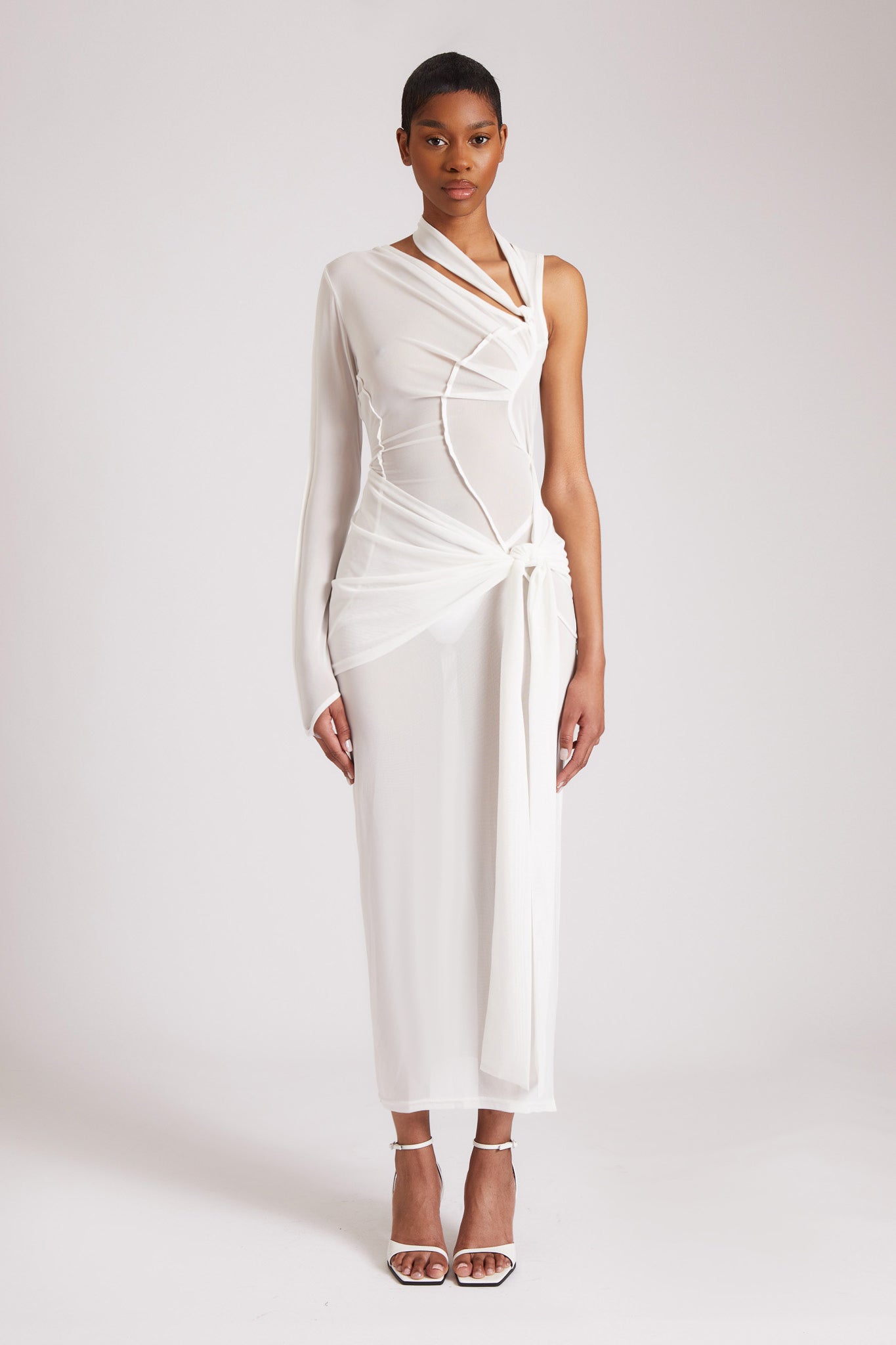 Asymmetric Knot Mesh Maxi - Yacht White