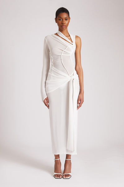Asymmetric Knot Mesh Maxi - Yacht White