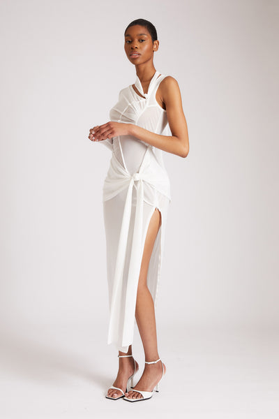 Asymmetric Knot Mesh Maxi - Yacht White