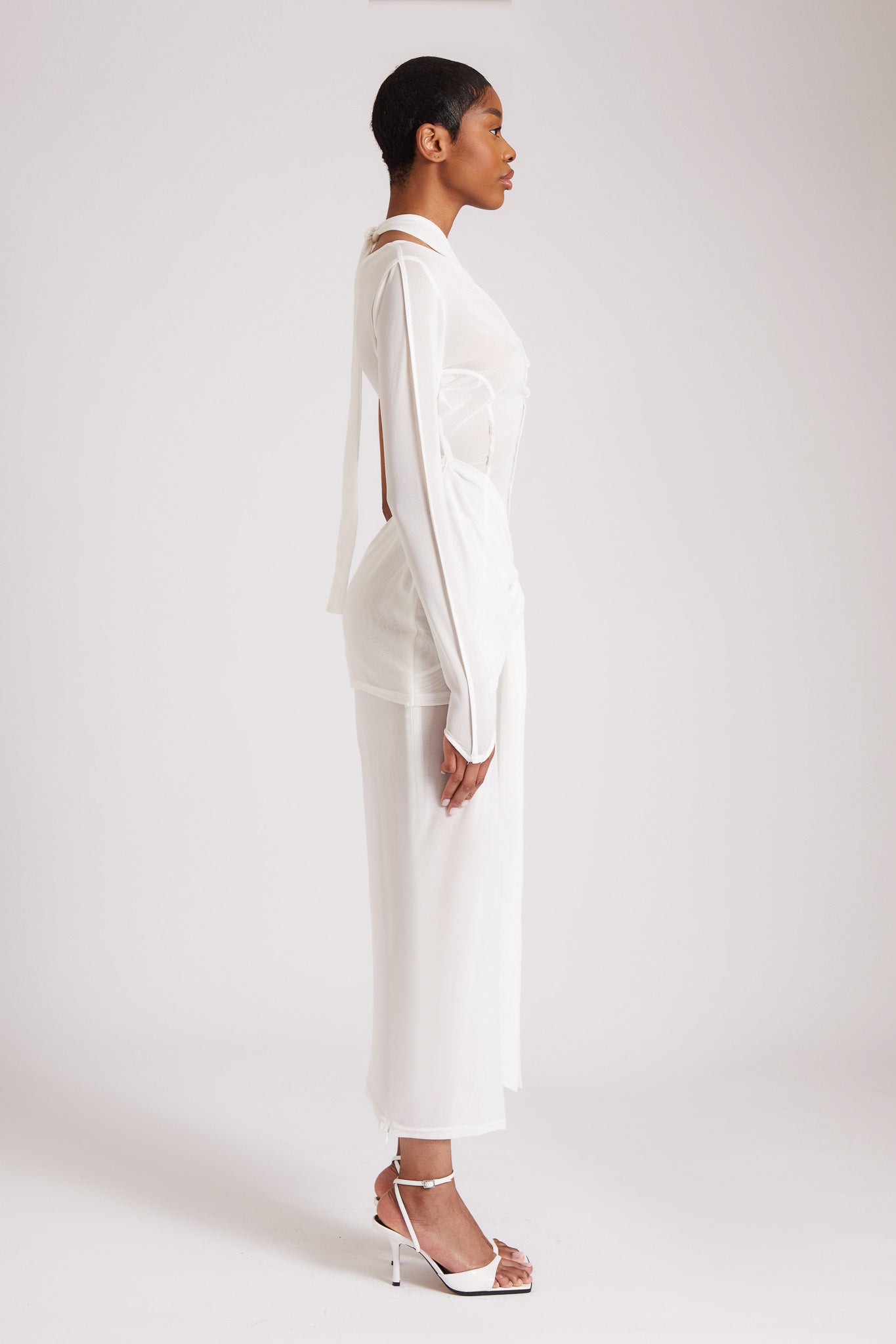 Asymmetric Knot Mesh Maxi - Yacht White