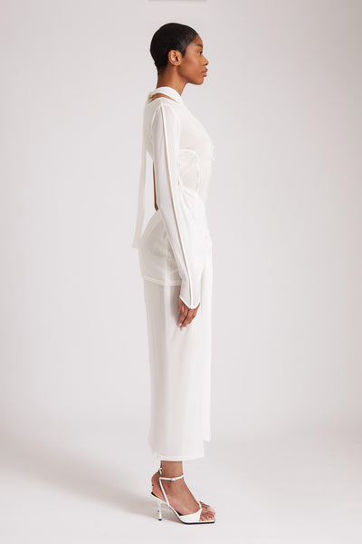 Asymmetric Knot Mesh Maxi - Yacht White