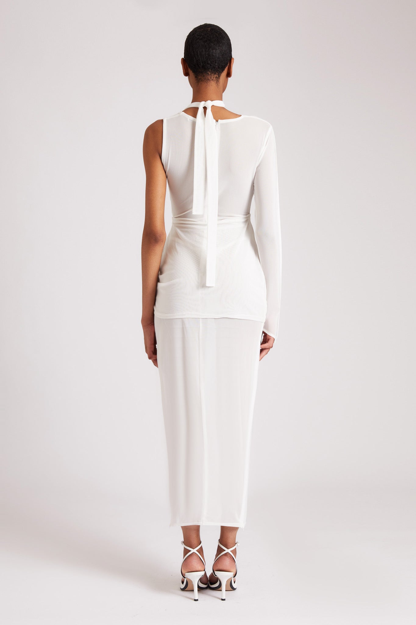 Asymmetric Knot Mesh Maxi - Yacht White