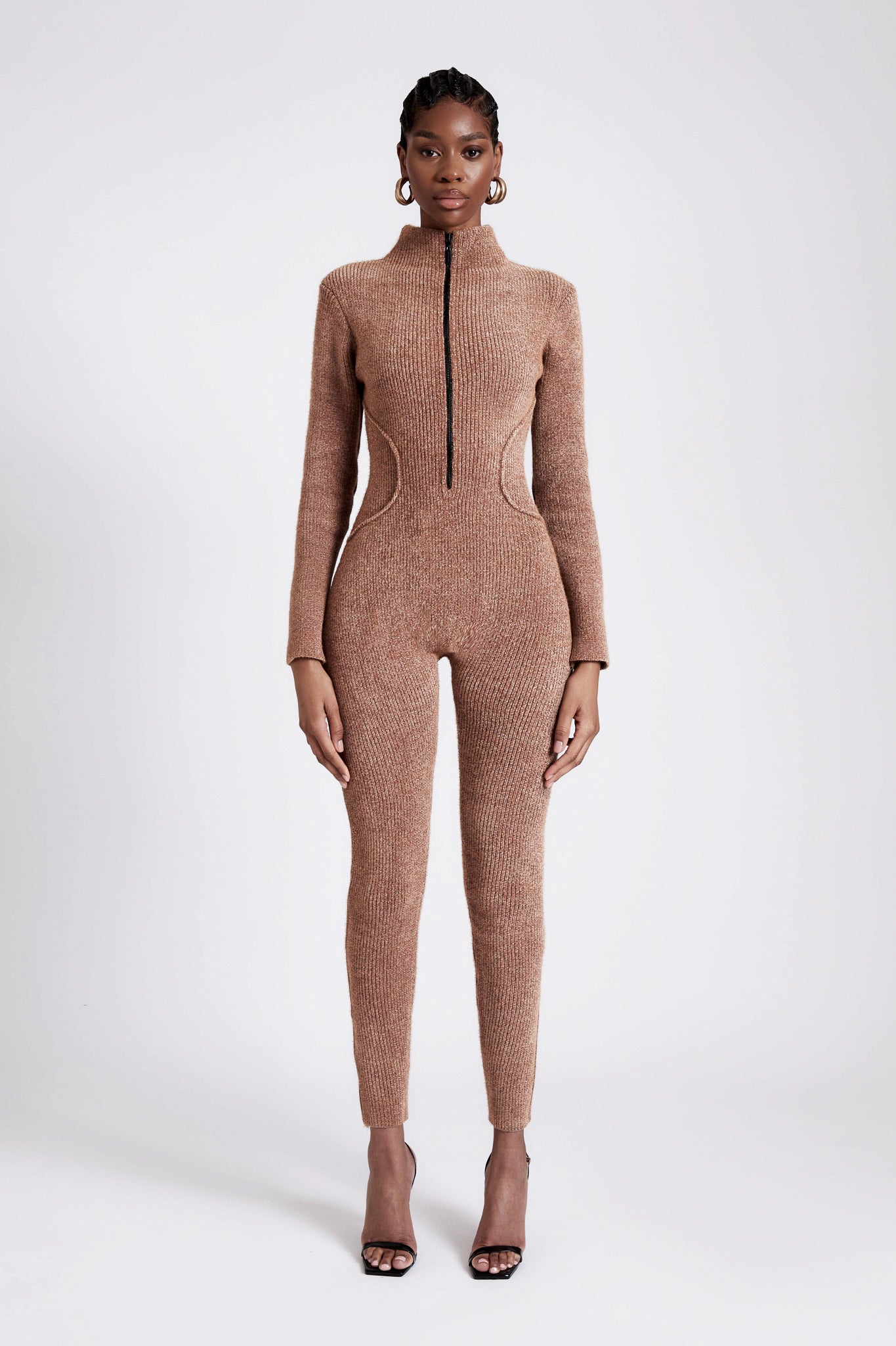 Wool Knit Catsuit - Toffee Nut