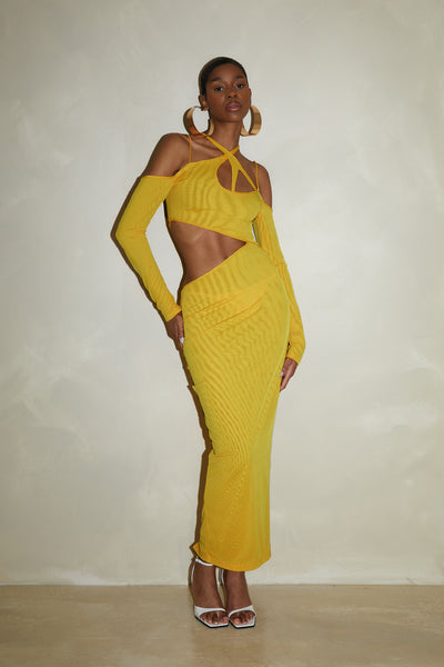 Cut-Out Mesh Maxi - Sun