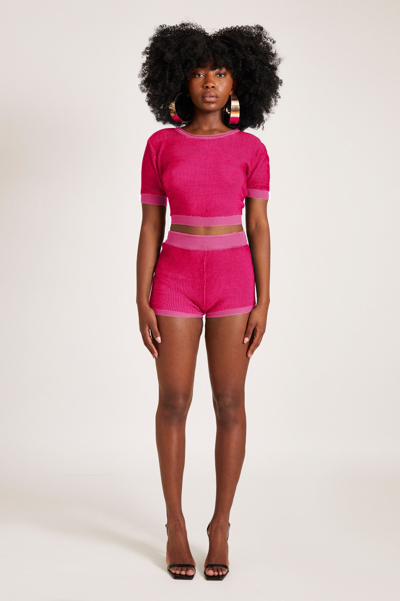 Jacquard Knit Shorts - Barbie