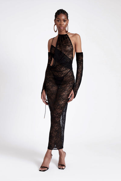 Twist Front Lace Maxi - Panther