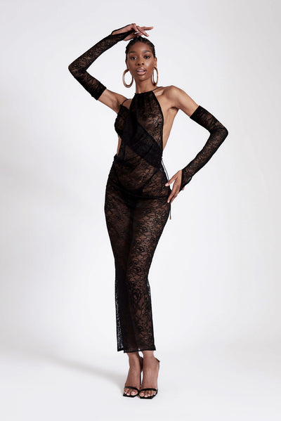 Twist Front Lace Maxi - Panther