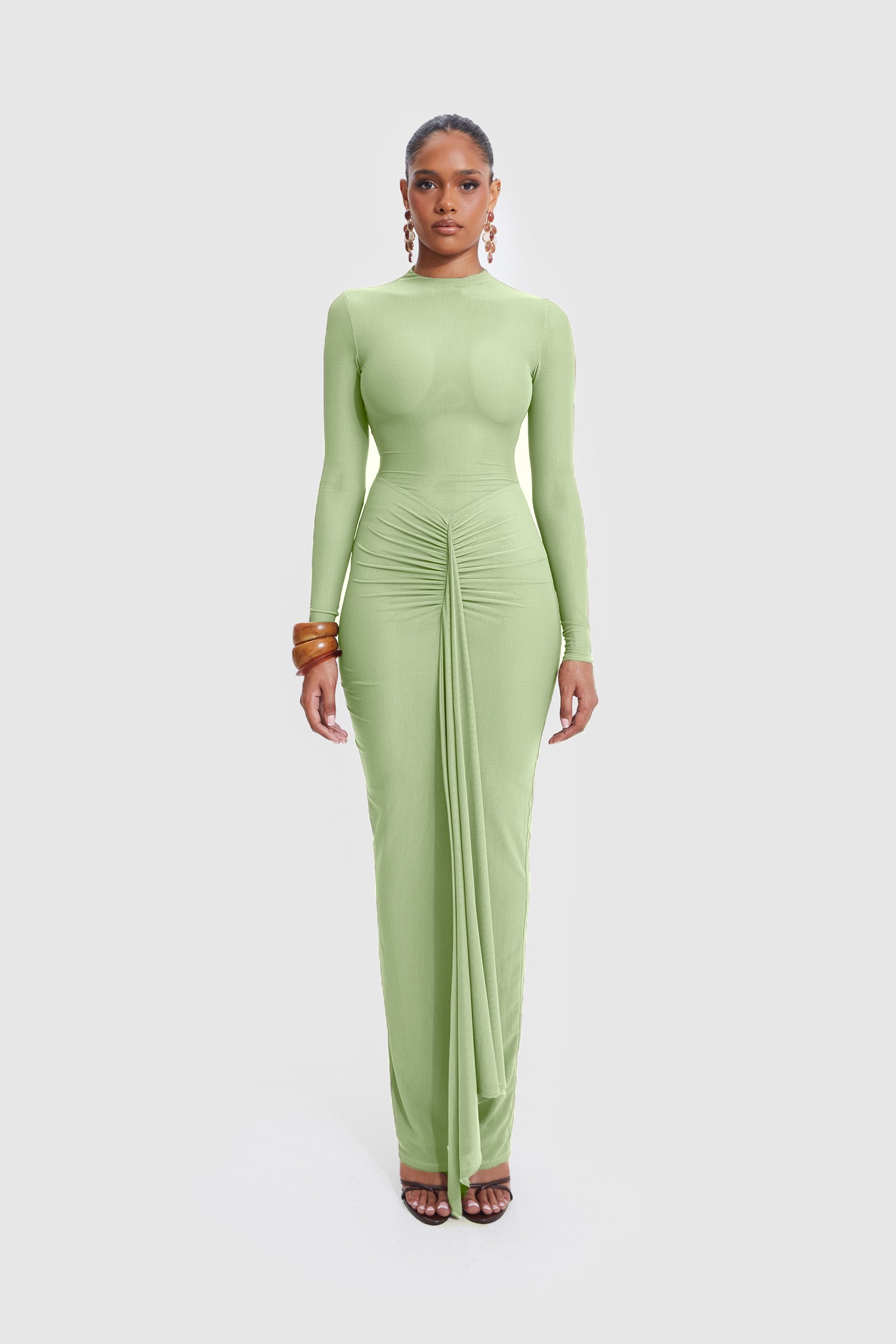 Aluya Mesh Dress - Warm Matcha