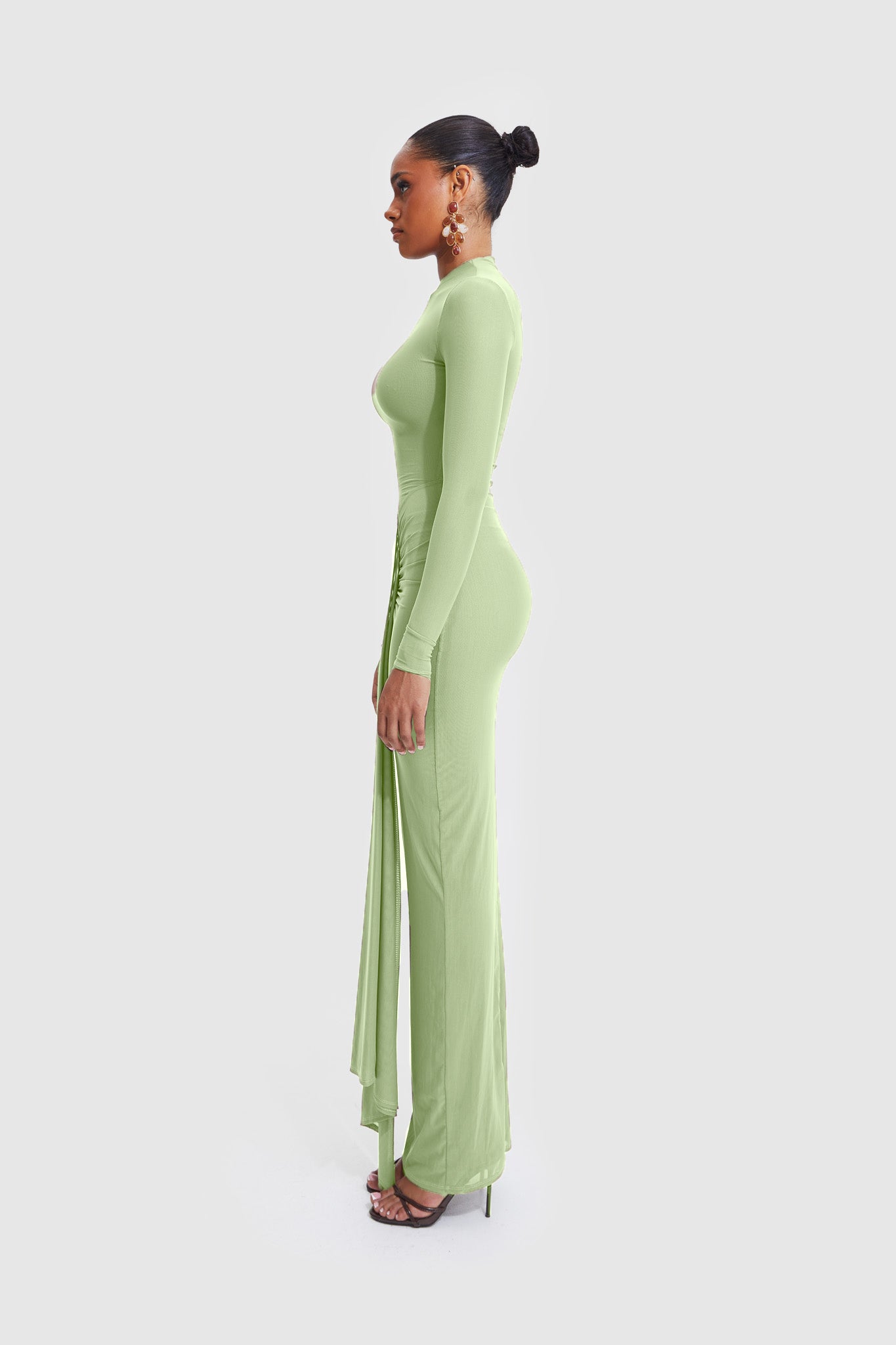 Aluya Mesh Dress - Warm Matcha