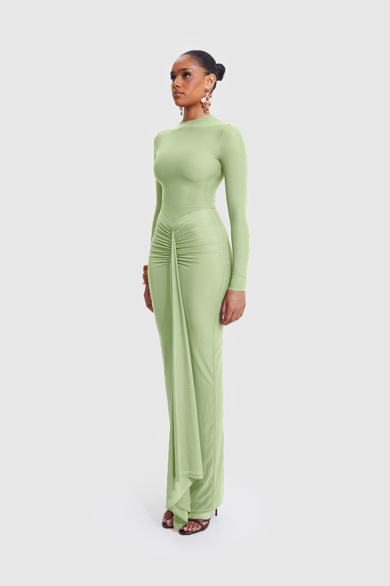 Aluya Mesh Dress - Warm Matcha